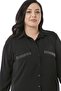 Large Size Pockets Black Shirt with Chain Detail and Side Slits - 5