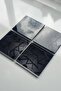 Glass Coaster| Set of 4 Anthracite Crystal| 10cm X 10cm - 3