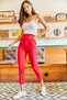 Women's Red Belt Detailed Woven Atlas Carrot Trousers PNT-19000172 - 5