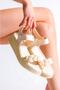 Women's Sandals Knitted Velcro Wedge Heels Beige&white&black - 2