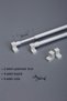 30 - 50 Cm Adjustable Brizing Rod, 2 Aluminum Curtain Pipes, 4 Heads