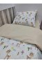 Cotton Kids 90x190 Montessori Pillow Sheet Quilt Set Karaca Brown - 3