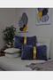 Plush Striped Throw Pillow Cover Rectangular - Navy Blue - 2