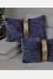 Plush Striped Throw Pillow Cover Rectangular - Navy Blue - 3