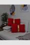 Plush Striped Throw Pillow Cover Rectangular - Red - 3