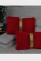 Plush Striped Throw Pillow Cover Rectangular - Red - 4