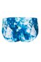 Men's Blue Batik Patterned Drawstring Slip Swimsuit - 3
