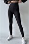 High Waist Ribbed Leggings Black