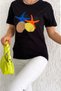 Women's Crew Neck Starfish Embroidered New Season T-shirt - 2