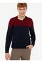 Canberra Crew Neck Slim Fit Patterned Navy Blue Men's Sweater
