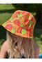 New Trend Summer Fashion Orange Lemon Pattern Bucket Baguette Hat Adult Women's Big Children's Cap - 2