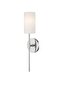 Henna Single Chrome Modern Sconce (with white lampshade) - 2