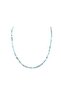 Certified Blue Tone Acumarin (Stones) Natural Stone Necklace 65cm - 6mm