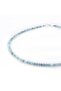 Certified Blue Tone Acumarin (Stones) Natural Stone Necklace 65cm - 6mm - 4
