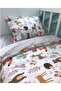 100% Cotton Kids 90x190 Montessori Pillow Sheet Quilt Set Nature Animal Pattern Gray