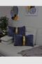 Plush Striped Throw Pillow Cover Rectangular - Navy Blue