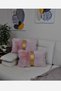 Plush Striped Throw Pillow Cover Rectangular Powder - 2