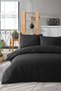 Life 200x220 Plain Black Double Duvet Cover Set