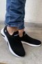 Black - New Season Laceless Knitwear Men's Sneakers