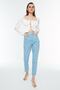 Tommy Women's Ice Blue Super High Waist Comfort Lycra Mom Denim Trousers Jeans