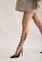 Pelagia Ankle Lace Black Patent Leather 10 cm Women's Stiletto, High Heels - 5