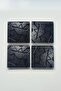Glass Coaster| Set of 4 Anthracite Crystal| 10cm X 10cm - 2