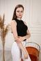 Women's Black Crew Neck Blouse - 3