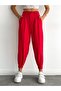 Women's Red Carrot Cut Pants - 3