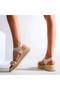 Women's Sandals Knitted Velcro Wedge Heels Beige&white&black - 3