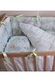 Cotton 70x130 Furniture Crib Sleeping Set Green Crescent and Star (9 Pieces) - 2