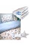 100% Cotton 50x90 Mother's Side Crib Sleeping Set Rainbow Blue (10 Pieces)