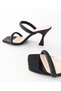 Black Double Banded Stoned Patent Leather Women's Evening Dress Shoes - 2