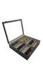 Crocodile Brown Colored 10-Piece Glasses Box - Corner Protection Decorative
