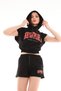 Newport Hooded Pocket Elastic Waist Black Women's Top and Bottom Sports Set