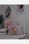 Plush Striped Throw Pillow Cover Rectangular Powder - 3