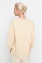 Bej Oversize/Geniş Kalıp Yırtmaç Detaylı Kalın İçi Polarlı Örme Sweatshirt TWOAW23SW00195 - 9