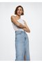 Denim Skirt - Slit Detail - 8