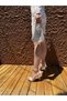 Lozen Chain Detailed White Gold 10 cm Women's Classic Heeled Shoes - 6