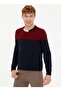 Canberra Crew Neck Slim Fit Patterned Navy Blue Men's Sweater - 3