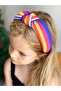 New Trend Sponge Knotted Colorful Striped Rainbow Pattern Crown Women's Children's Crown