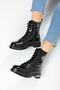 Black Patent Leather Women's Boots - 6