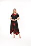Plus Size Asymmetrical Skirt Short Sleeve Viscose Combed Cotton Dress - 2
