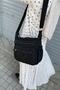 Women's Black Daily Crinkle Cross Strap Shoulder Bag Crinkle Bag - 2