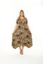 Plus Size Asymmetrical Skirt Short Sleeve Viscose Combed Cotton Dress