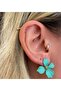 Green Flower Earrings - 3