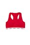 Red Cotton Elastic Cross Thick Strap Sports Women's Bustier - 2