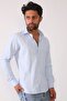 قميص رجالي من Microsatin باللون الأزرق السماوي ذو قصة ضيقة - 3