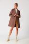 Double Breasted Stamp Coat with Pockets Brown - 2