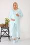 Maternity Maternity 2601 Turquoise Long Maternity Pajamas - 2