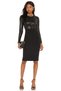 Women's Black Crew Neck Leather Bodysuit - 5